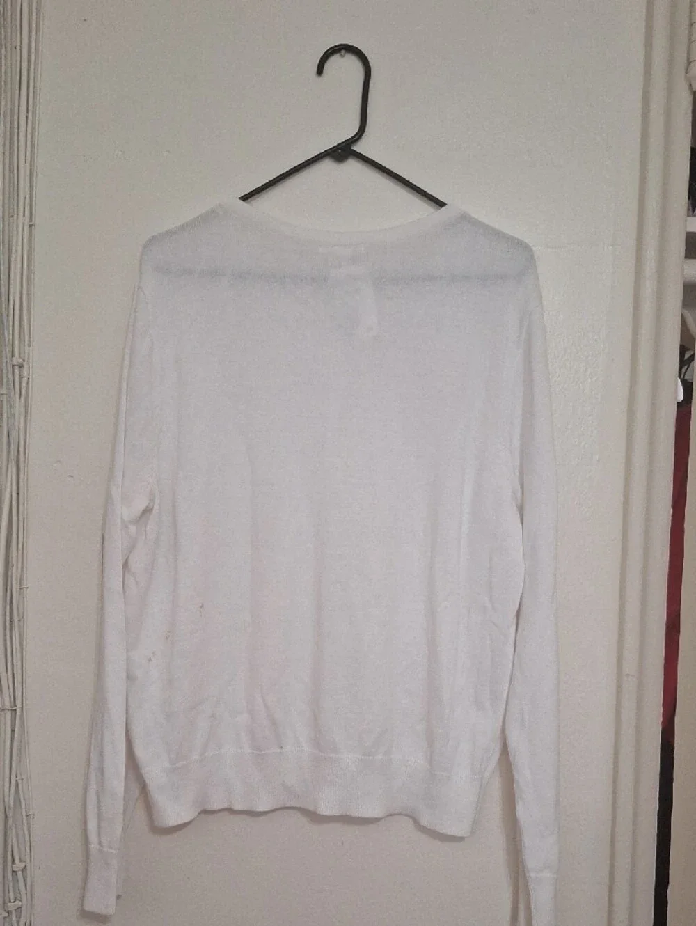 H&M White Lightweight Button Cardigan